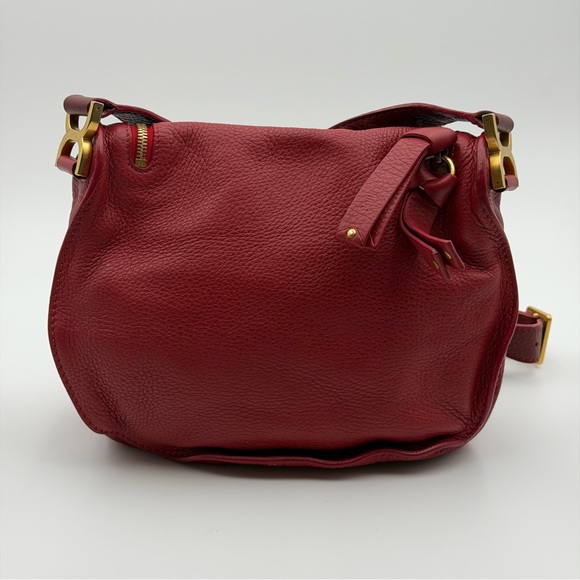 CHLOÉ MARCIE LEATHER CROSSBODY BAG – RED / BURGUNDY - Picture 3 of 12